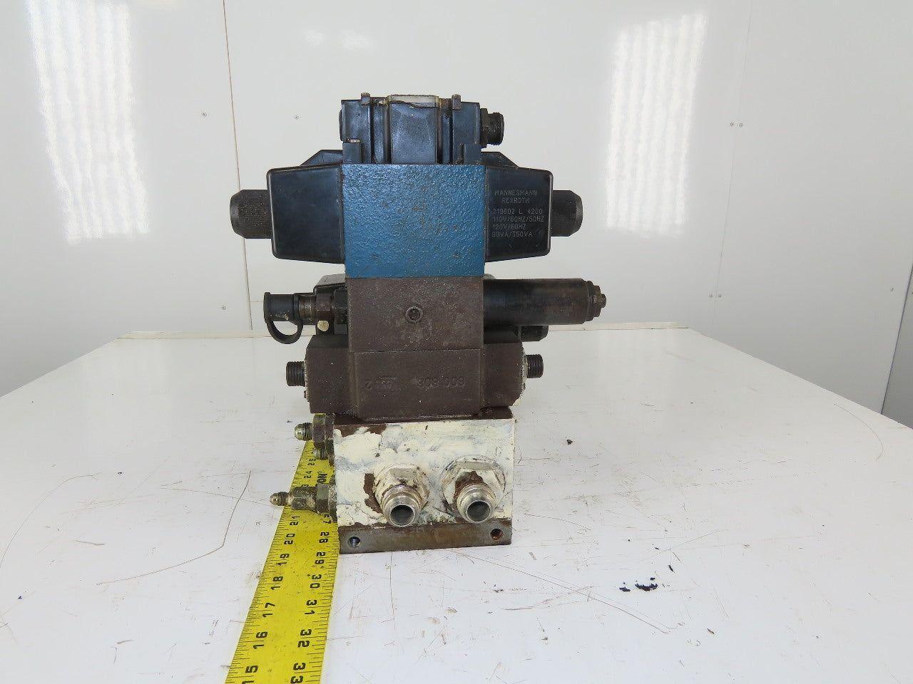 Rexroth 4WE10D31/0FCW110N9DAL 4/2 Way Hydraulic Regulated Valve Assembly 120V