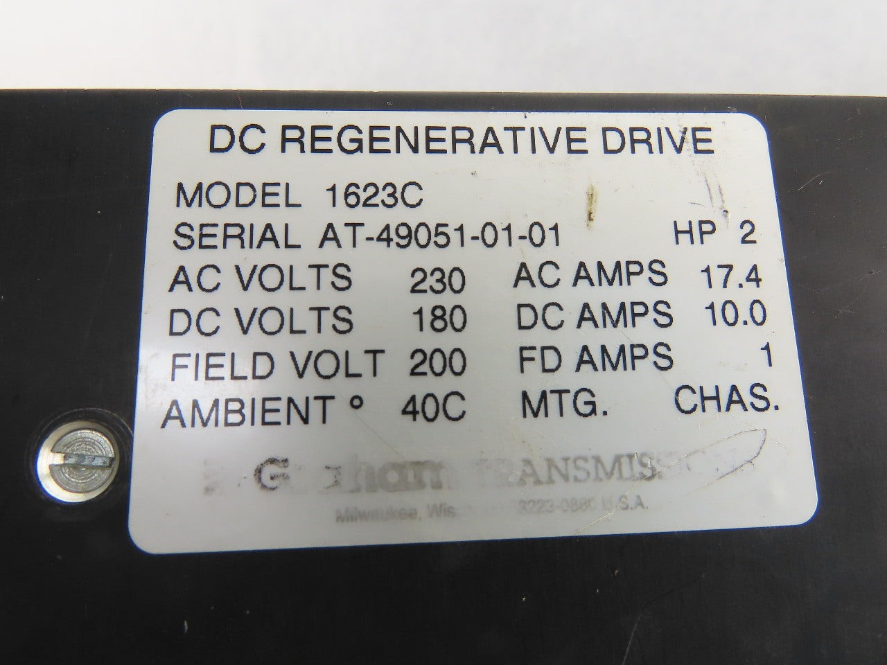 Graham SCR 1623C 2HP Drive 240VAC 17.4A 50/60Hz