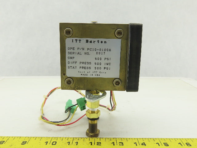 ITT Barton PC10-0100A Stat Pressure 500PSI Diff Pressure 500IWC