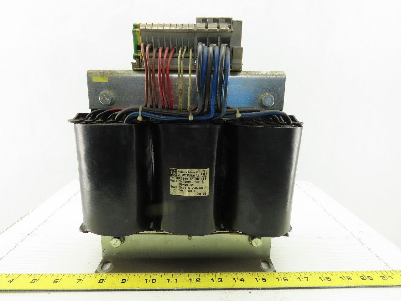 Wagner + Grimm Type DE1600 Transformer 3X480V Primary 3xa9,5 V Secondary