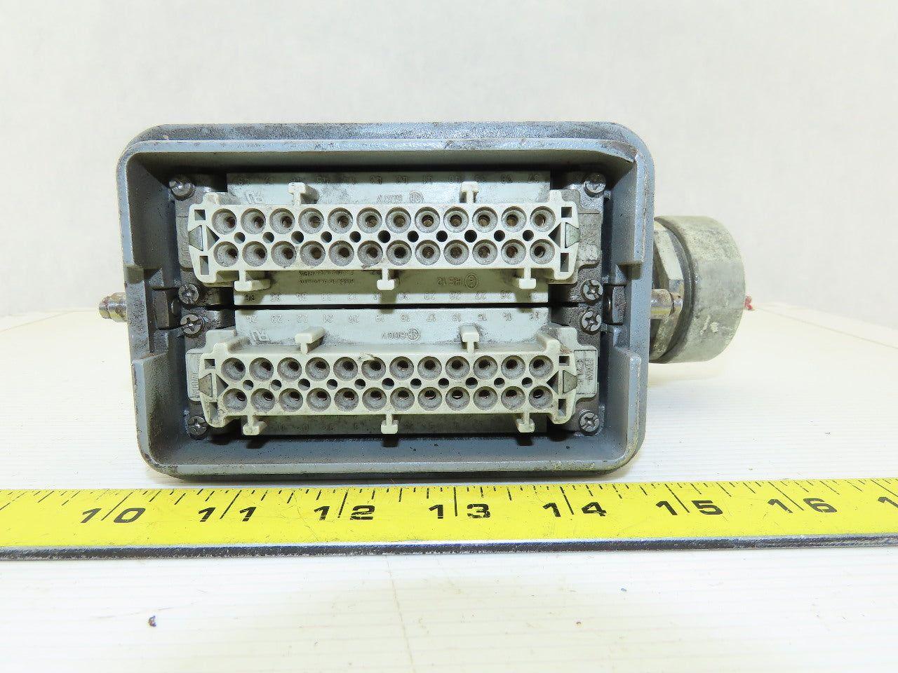 Harting HAN-E24F 24-Pin Female Connector Plug Housing Hood Side Entry 16A 400V