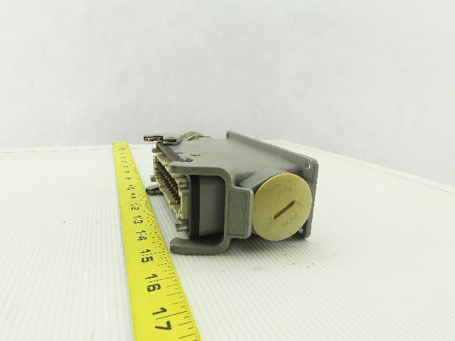 Harting Han 24 E-M 24-Pin Male Cable Connector Plug Aluminum Hood 16 Amp 600