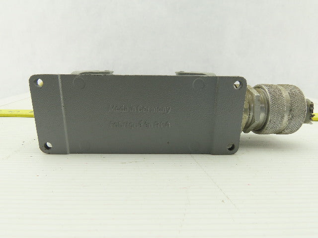 Harting Han 24 E-M 24-Pin Male Cable Connector Plug Aluminum Hood 16 Amp 600