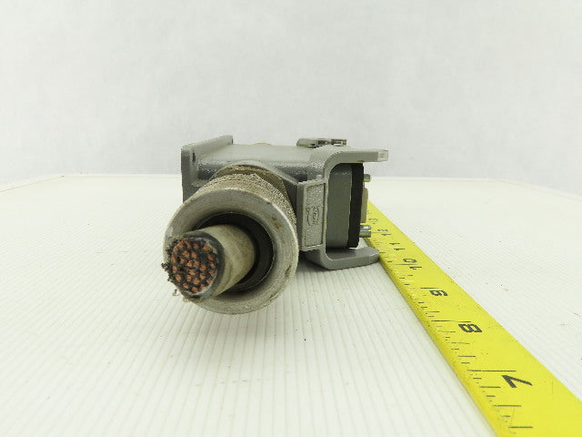 Harting Han 24 E-M 24-Pin Male Cable Connector Plug Aluminum Hood 16 Amp 600