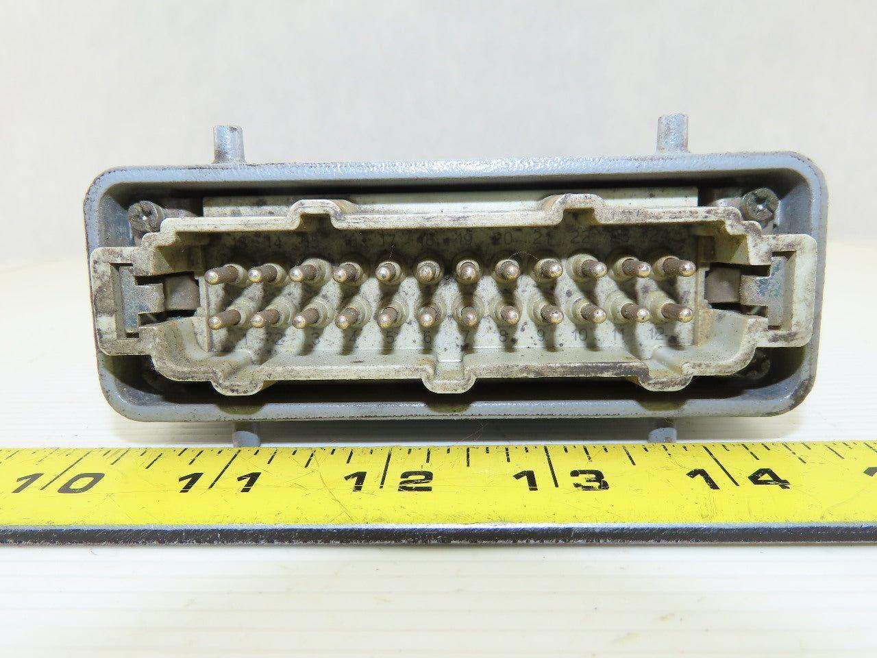 Harting 24-Pin Male Cable Connector Plug Aluminum Hood 16 Amp 500V