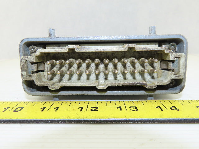 Harting 24-Pin Male Cable Connector Plug Aluminum Hood 16 Amp 500V