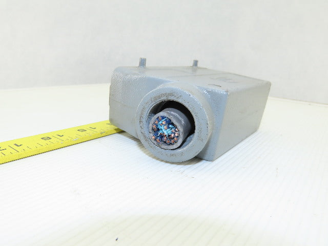 Harting 24-Pin Male Cable Connector Plug Aluminum Hood 16 Amp 500V