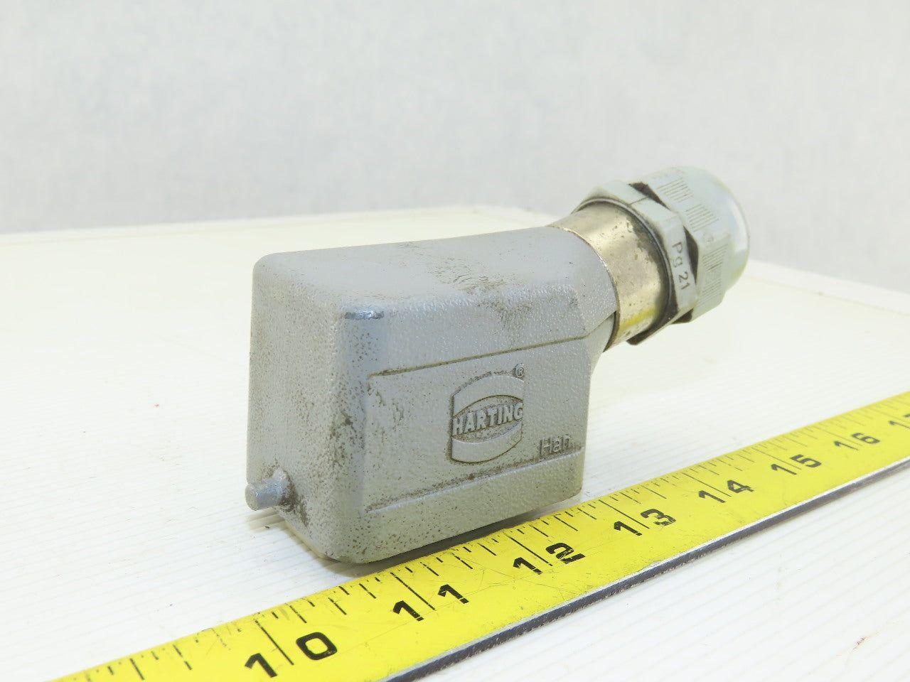 Harting HAN-6 E-M 6 Pin Male Side Entry Aluminum Housing Hood 16A 500V