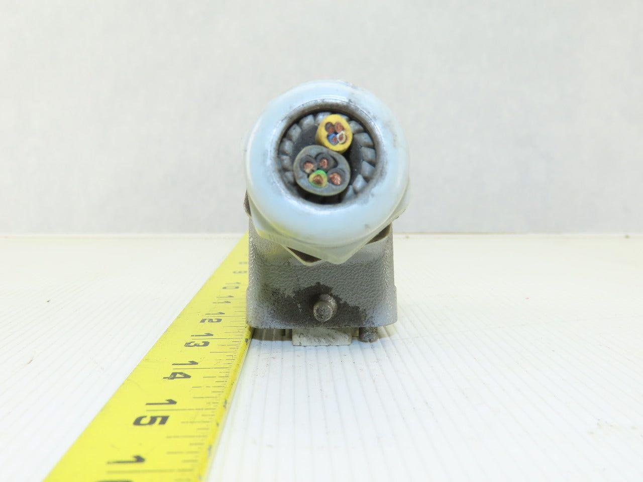 Harting HAN-6 E-M 6 Pin Male Side Entry Aluminum Housing Hood 16A 500V