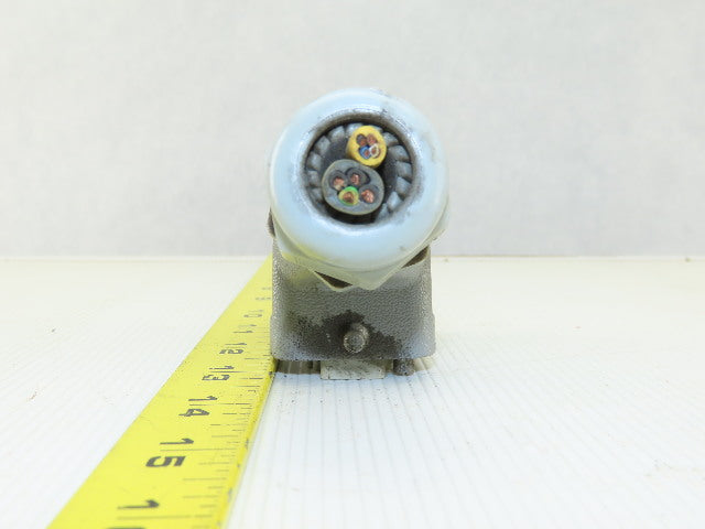 Harting HAN-6 E-M 6 Pin Male Side Entry Aluminum Housing Hood 16A 500V