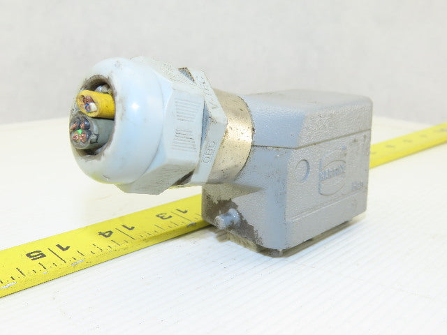 Harting HAN-6 E-M 6 Pin Male Side Entry Aluminum Housing Hood 16A 500V