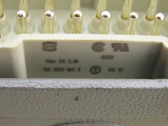 Harting Han 24 E-M 24 Pin Housing Assembly Base & Hood W/Inserts 16A 500V