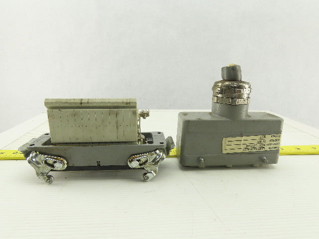 Harting Han 24 E-M 24 Pin Housing Assembly Base & Hood W/Inserts 16A 500V
