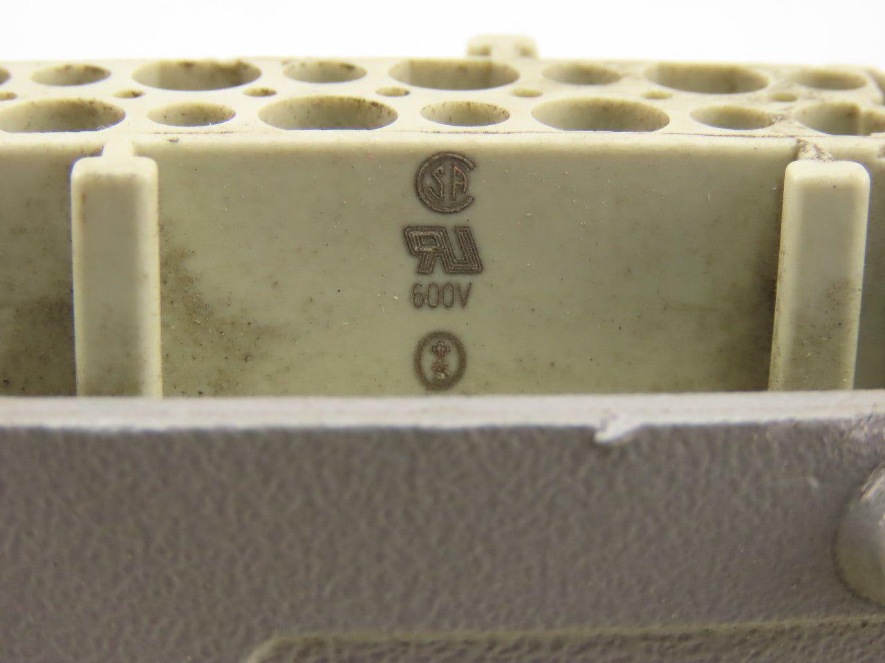Harting HAN 24E-F 24-Pin Female Cable Connector Plug Aluminum Hood 16 Amp 500V