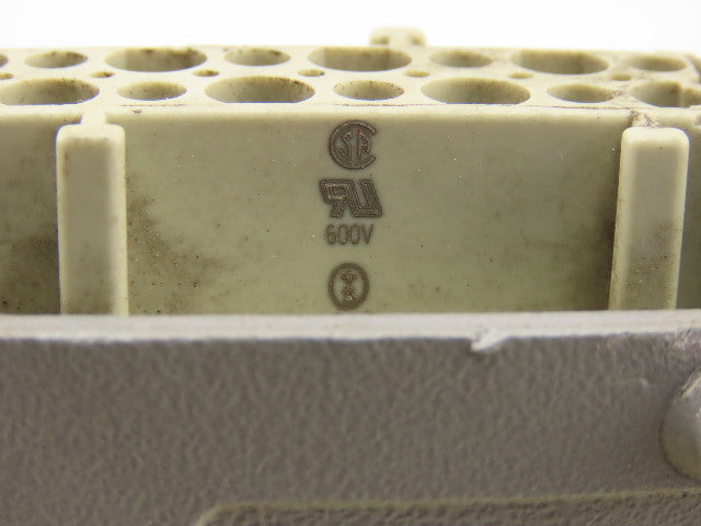 Harting HAN 24E-F 24-Pin Female Cable Connector Plug Aluminum Hood 16 Amp 500V