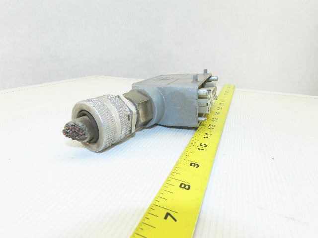 Harting HAN 24E-F 24-Pin Female Cable Connector Plug Aluminum Hood 16 Amp 500V
