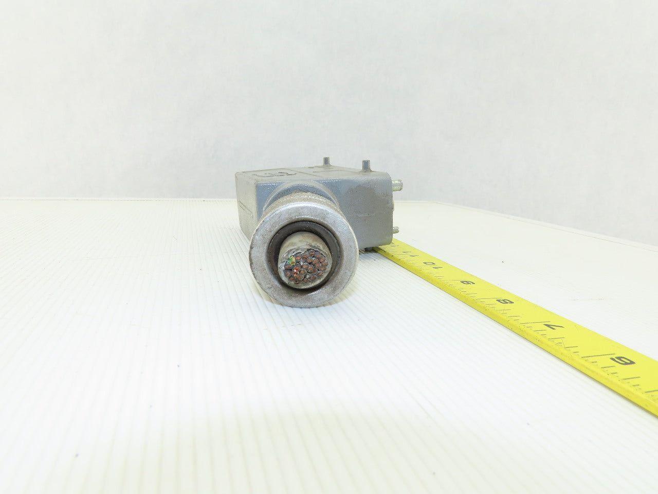 Harting HAN 24E-F 24-Pin Female Cable Connector Plug Aluminum Hood 16 Amp 500V