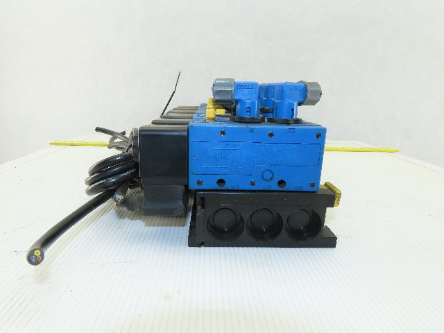 Rexroth PW67697-5C 6 Pneumatic Valves 24VDC Coil Manifold Assembly W/Silencers