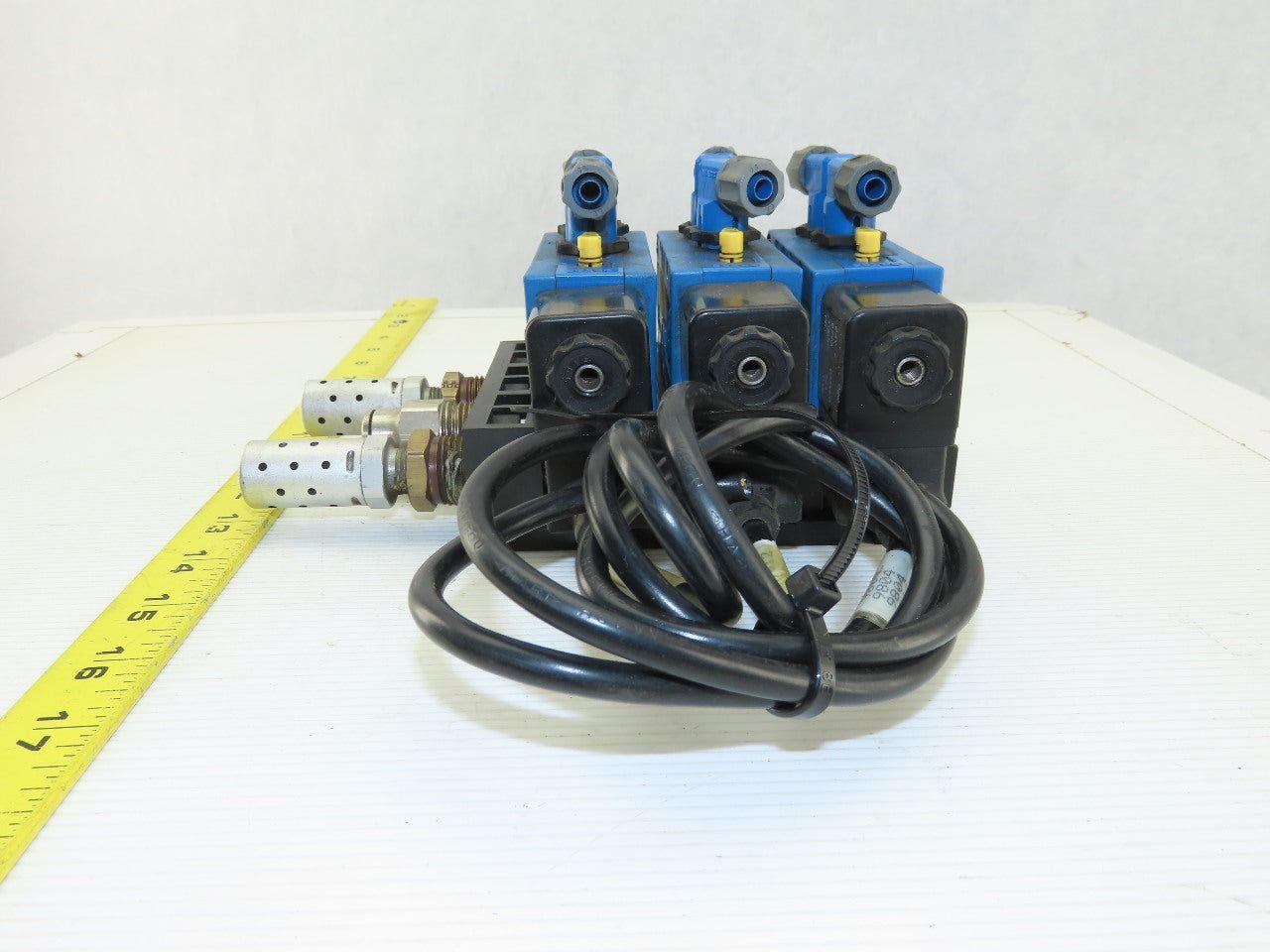 Rexroth PW67697-5C 3 Pneumatic Valves 24VDC Coil Manifold Assembly