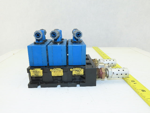 Rexroth PW67697-5C 3 Pneumatic Valves 24VDC Coil Manifold Assembly