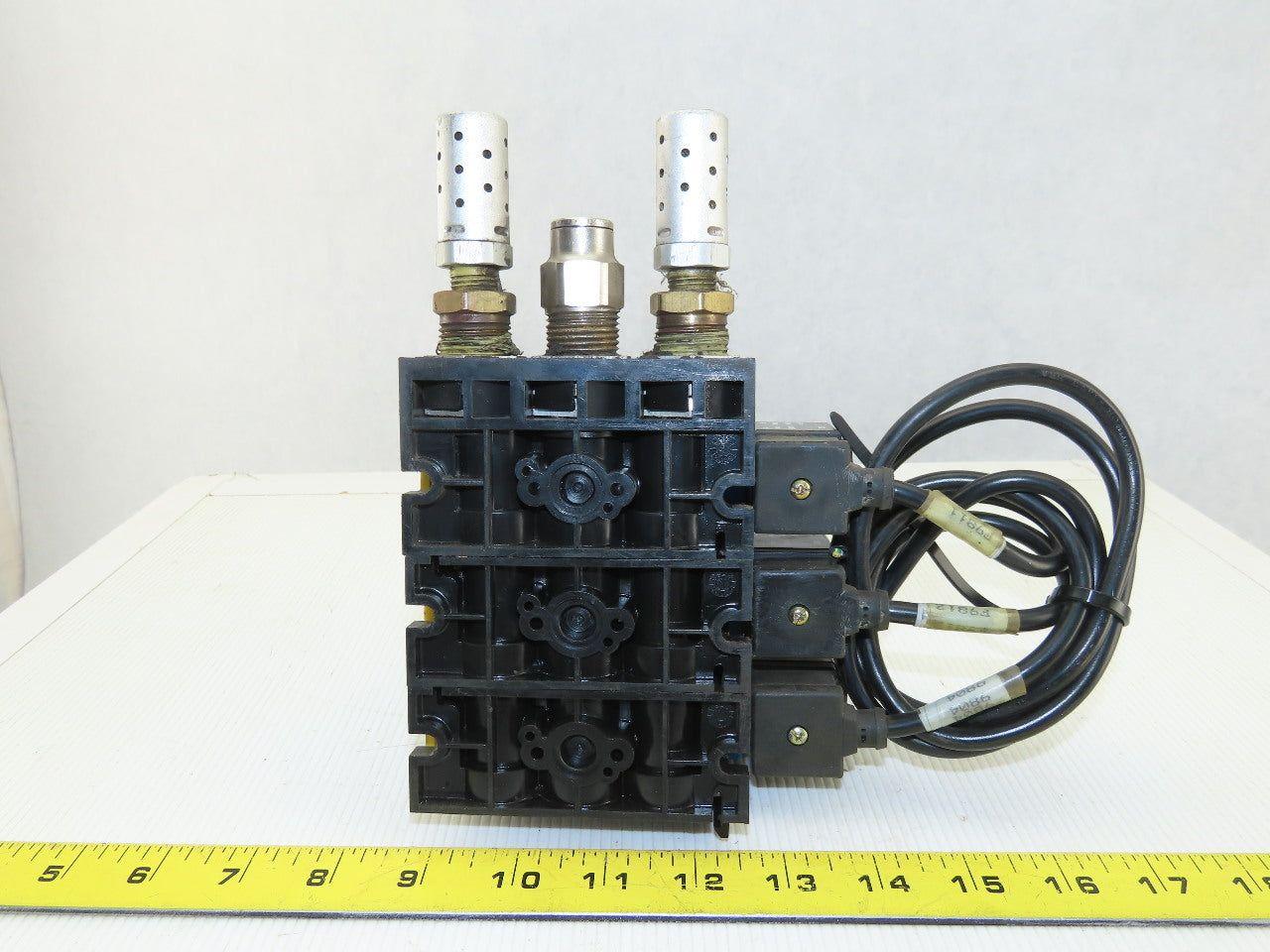 Rexroth PW67697-5C 3 Pneumatic Valves 24VDC Coil Manifold Assembly