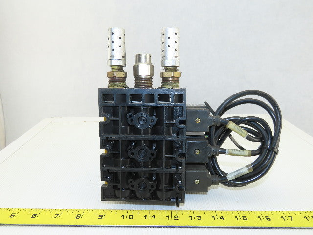Rexroth PW67697-5C 3 Pneumatic Valves 24VDC Coil Manifold Assembly