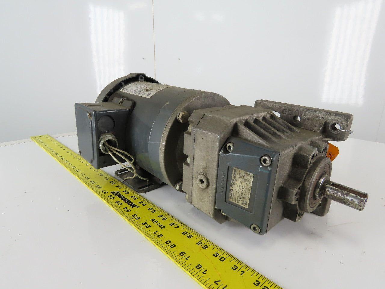 Grove Gear P7172011.B1 Inline Gear Motor 1/3Hp 460V 3ph 15.3: Ratio 3/4" Shaft