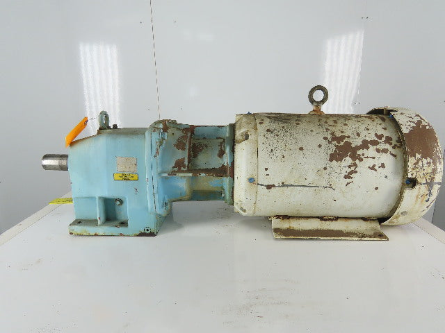Inline Gear Reducer 5:1 Ratio W/15Hp Baldor Wash Down Motor 230/460V 3Ph