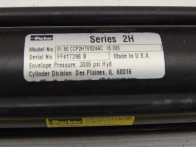Parker 1.50CCP2HTVS24AC 16.00 Hydraulic Cylinder 1-1/2" Bore 16" Stroke 3000PSI