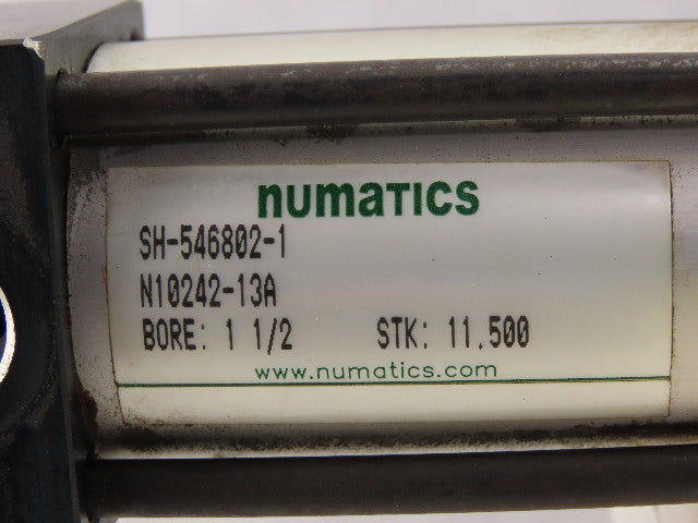 Numatics SH-546802-1 Pneumatic Cylinder 1-1/2" Bore 11-1/2" Stroke Multi Retract
