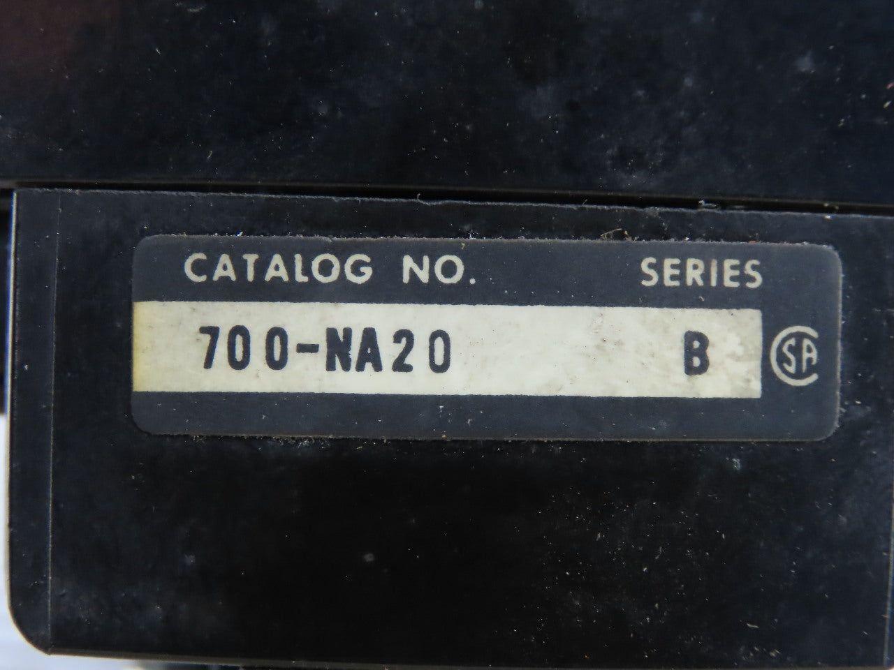 Allen Bradley 700-N400A1 Ser C Control Relay 120V Coil W/700-NA20 Aux Contacts