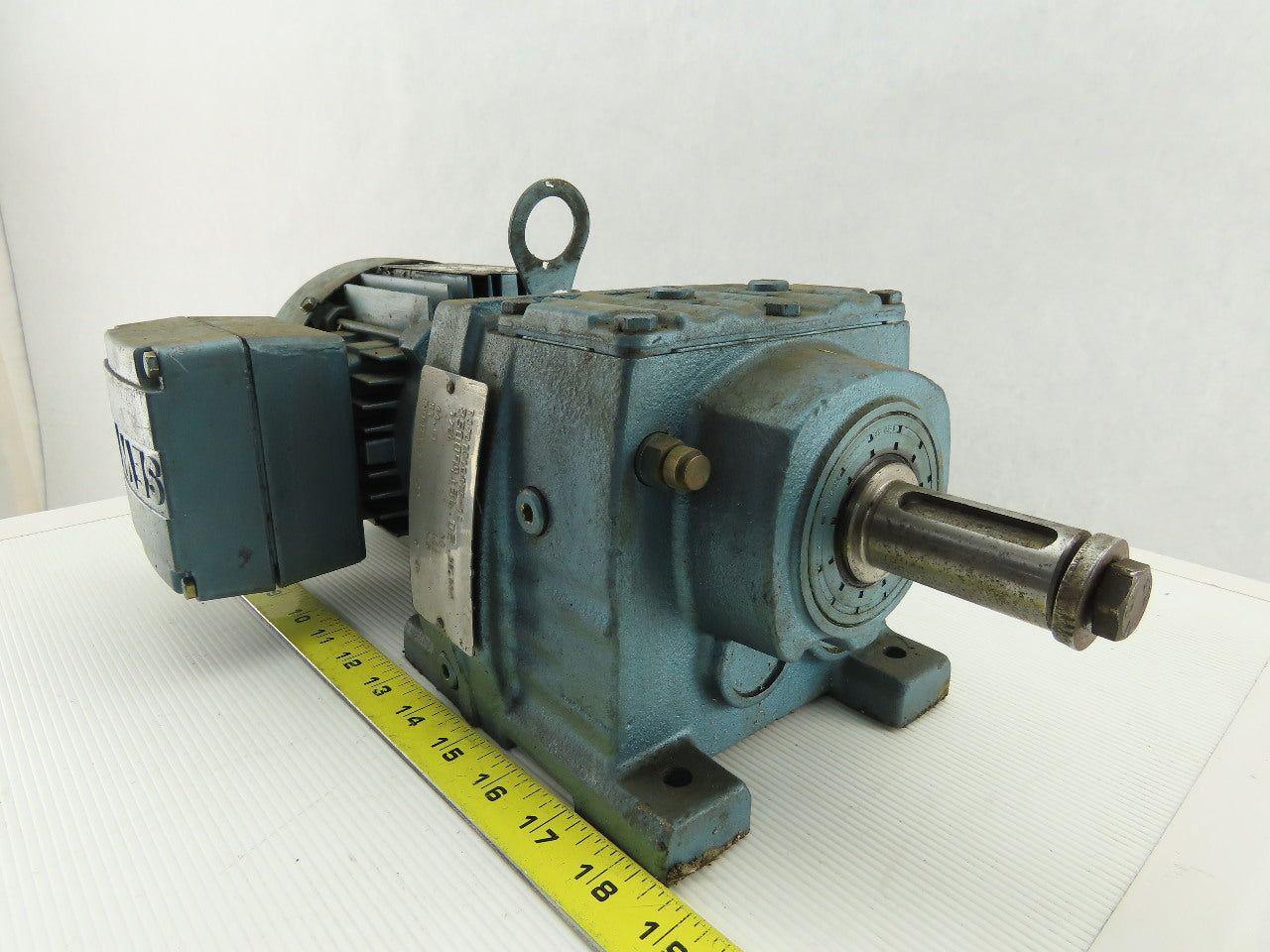 Sew Eurodrive R37DT71C4TF-IS 1/3HP Motor 230/460V 3Ph W/44.81:1 Inline Gearbox