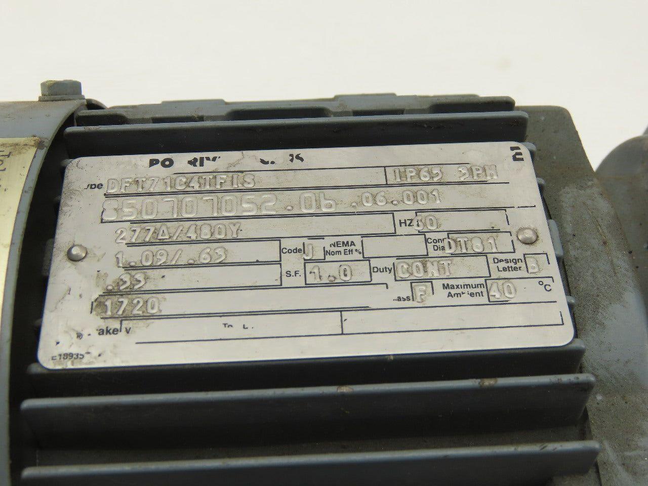 Sew Eurodrive R37DT71C4TFIS 1/3HP Motor 230/460V 3Ph W/44.81:1 Inline Gearbox