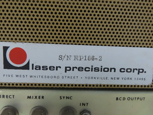 Laser Precision Corp RK3440 Pyroelectric Radiometer W/RP186-1 Detector
