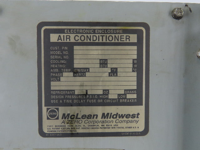 McLean/Midwest Electrical Enclosure Air Conditioner 115V 1Ph