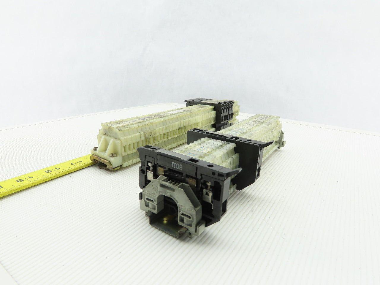 Allen Bradley 1492-HM1 White Terminal Blocks W/ Fuse Holders DIN Lot Of 78