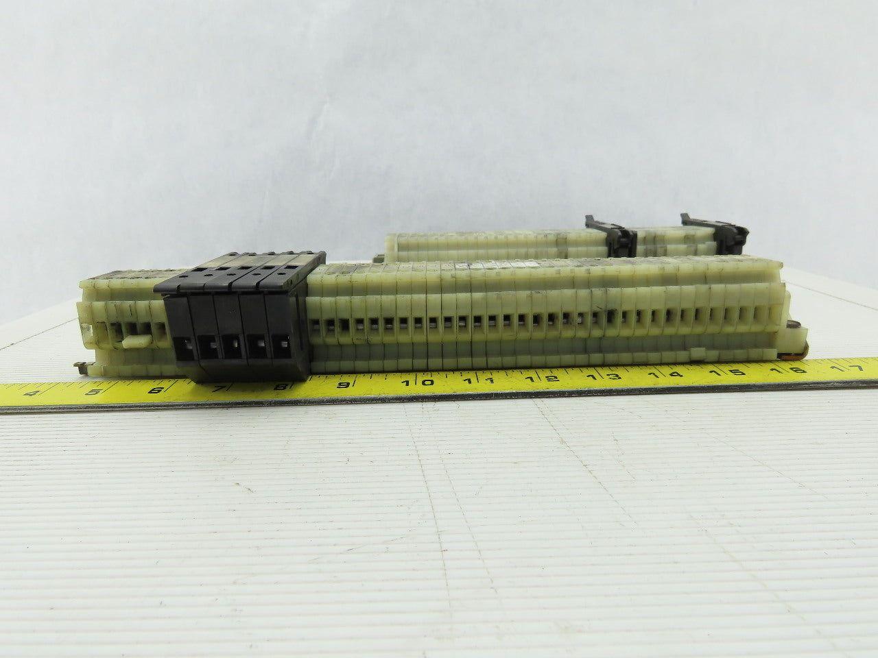 Allen Bradley 1492-HM1 White Terminal Blocks W/ Fuse Holders DIN Lot Of 78