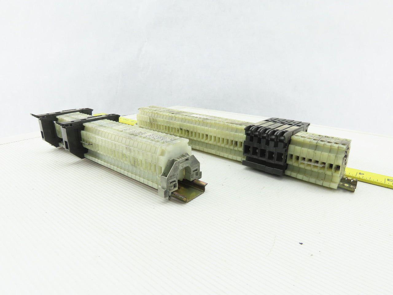 Allen Bradley 1492-HM1 White Terminal Blocks W/ Fuse Holders DIN Lot Of 78