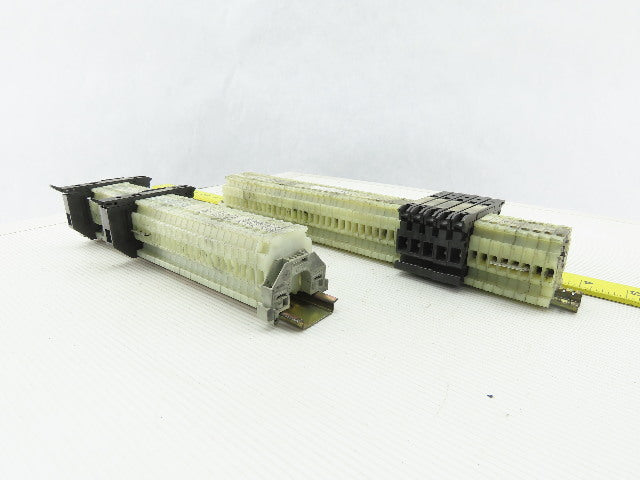 Allen Bradley 1492-HM1 White Terminal Blocks W/ Fuse Holders DIN Lot Of 78