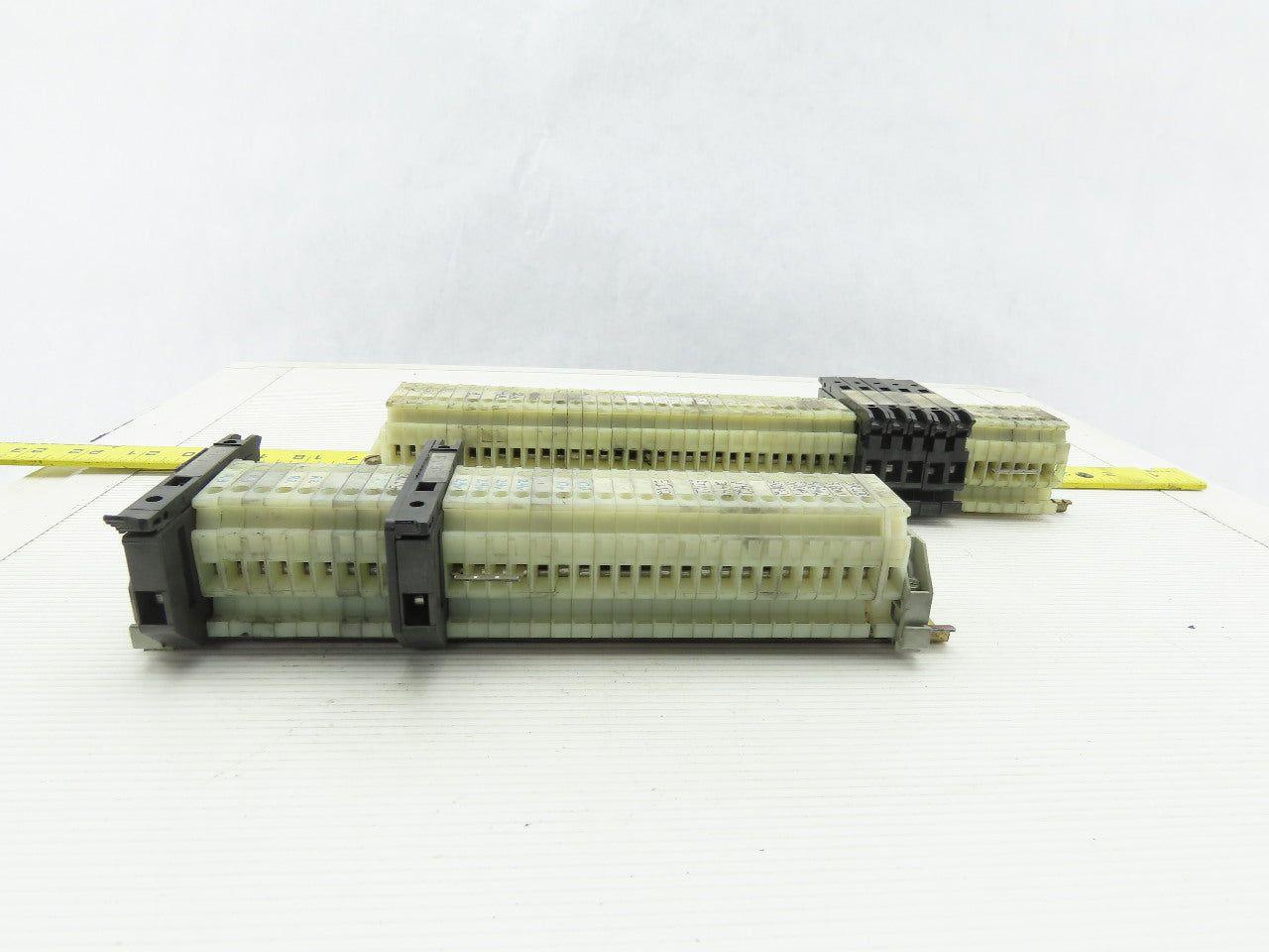 Allen Bradley 1492-HM1 White Terminal Blocks W/ Fuse Holders DIN Lot Of 78