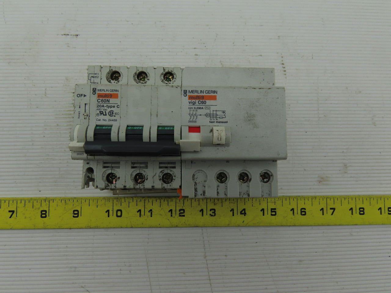Merlin Gerin C60N Vigi C60 20A Type C 480V 3-Pole 30A Circuit Breaker