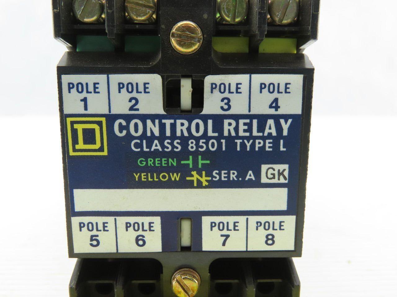 Square D L0-40 Class 8501 Ser. A 120-600V Control Relay 110-120V Coil