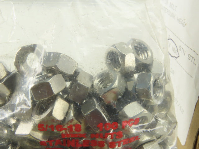 Tapco 5/16-18 x 2" Stainless Steel Elevator Bolt With Hex Nuts Lot of 100