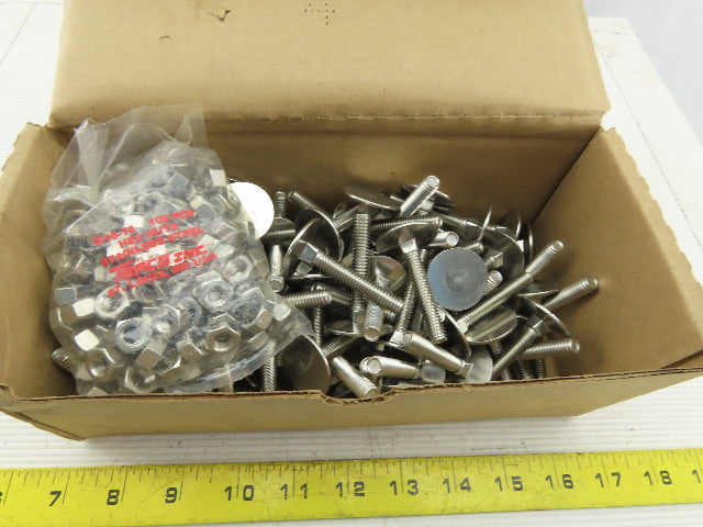 Tapco 5/16-18 x 2" Stainless Steel Elevator Bolt With Hex Nuts Lot of 100