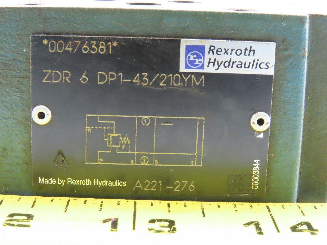 Rexroth ZDR6DP1-4X/210YM Pressure Reducing Valve Nominal Size 6 315 Bar Max