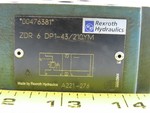 Rexroth ZDR6DP1-4X/210YM Pressure Reducing Valve Nominal Size 6 315 Bar Max