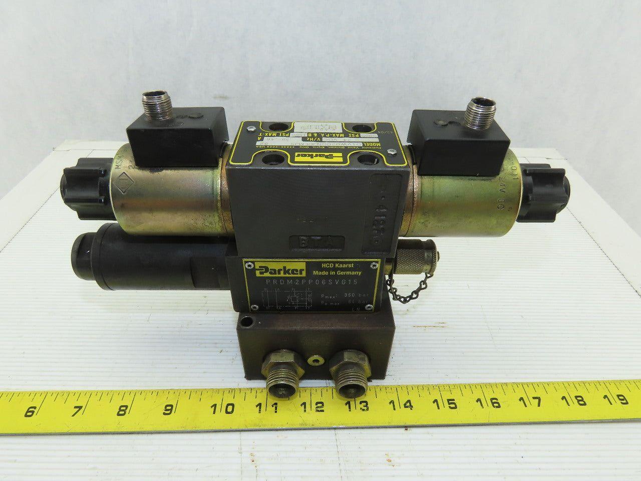 Parker PRDM2PP21SNS Pressure Reducing Module 24VDC Hydraulic Valve Subplate Assy