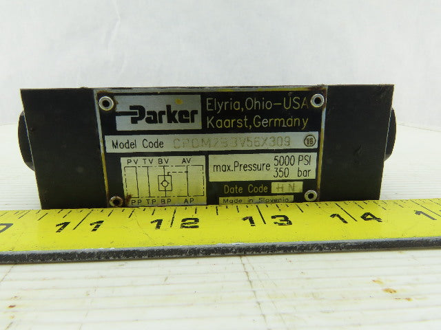 Parker CPOM2BBV56X309 Hydraulic Check Valve 350 Bar 5000 Psi