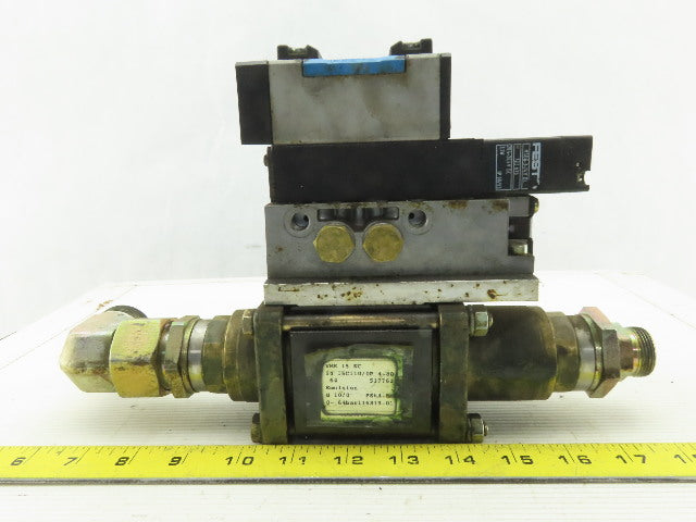 Muller Coax Vmk 15 Nc Pneumatic Valve W/Festo Block Plate & Solenoid