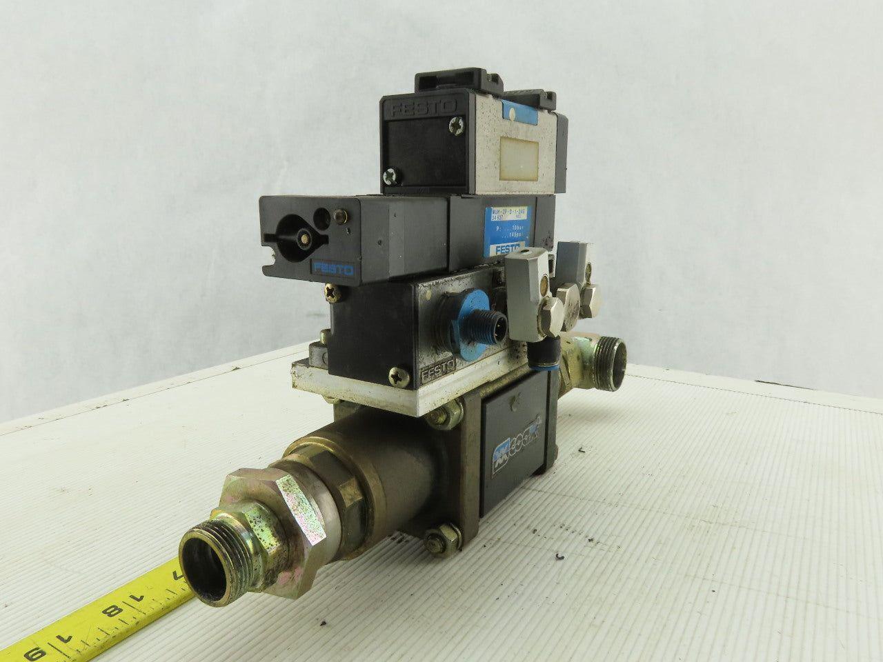 Muller Coax Vmk 15 Nc Pneumatic Valve W/Festo Block Plate & Solenoid